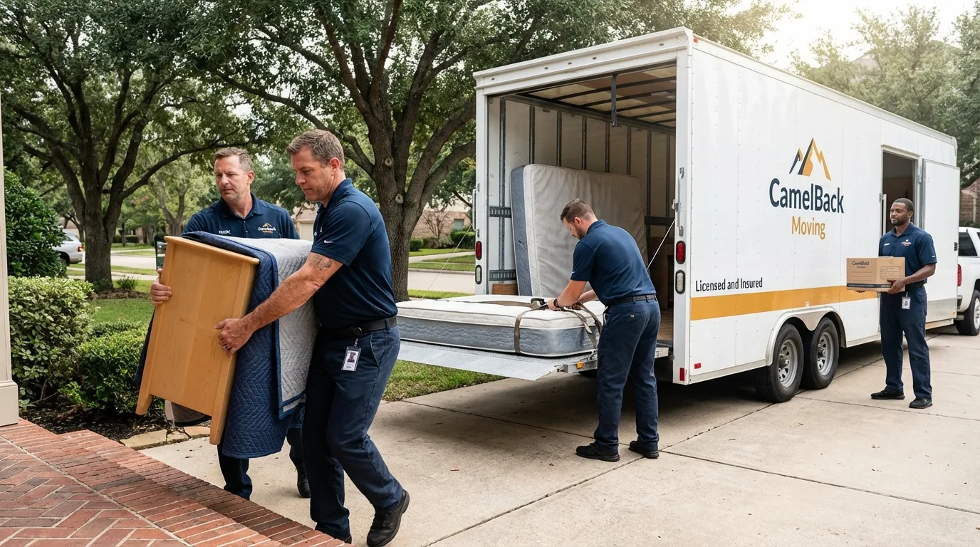 Crew loading residential truck for cross-state move from Osborne, KS